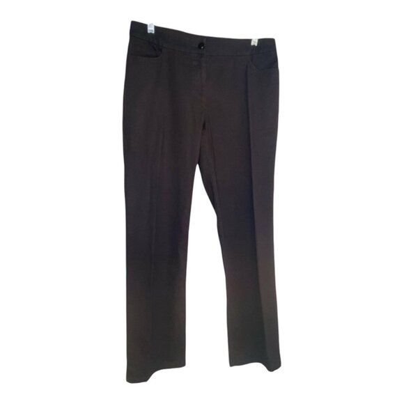 Eileen Fisher Womens Brown Straight-Leg Pants S Mid-Rise Stretch Trousers Workwe - Picture 2 of 7